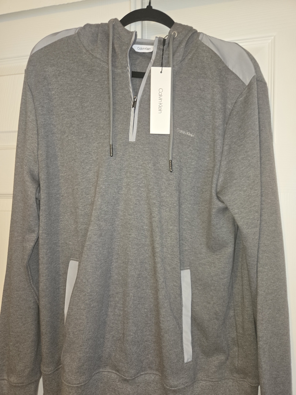 Calvin Klein Light Gray Athletic Half-Zip Hoodie